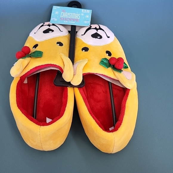 NWT The Christmas Shoppe Holly Corgi Holiday Slippers Small/Medium Ages 14+ Fun! - Picture 5 of 8